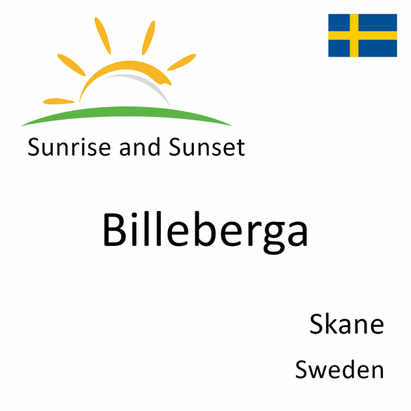 Sunrise and sunset times for Billeberga, Skane, Sweden