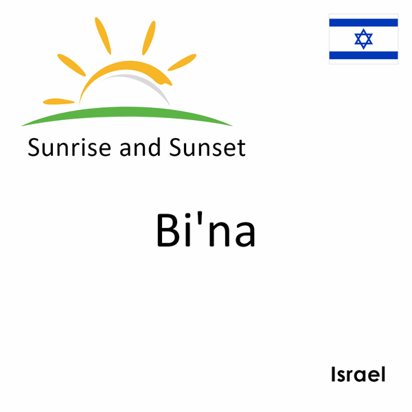 Sunrise and sunset times for Bi'na, Israel