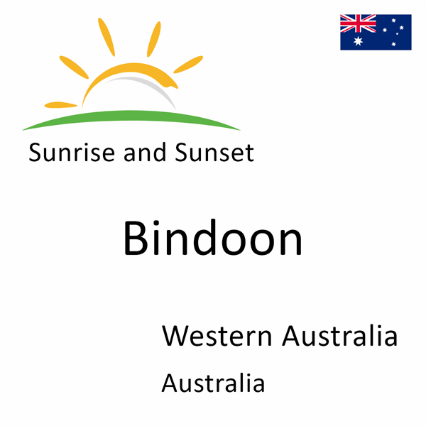 Sunrise and sunset times for Bindoon, Western Australia, Australia