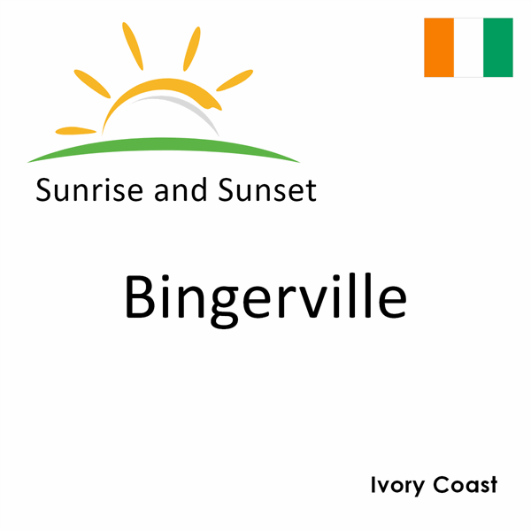 Sunrise and sunset times for Bingerville, Ivory Coast