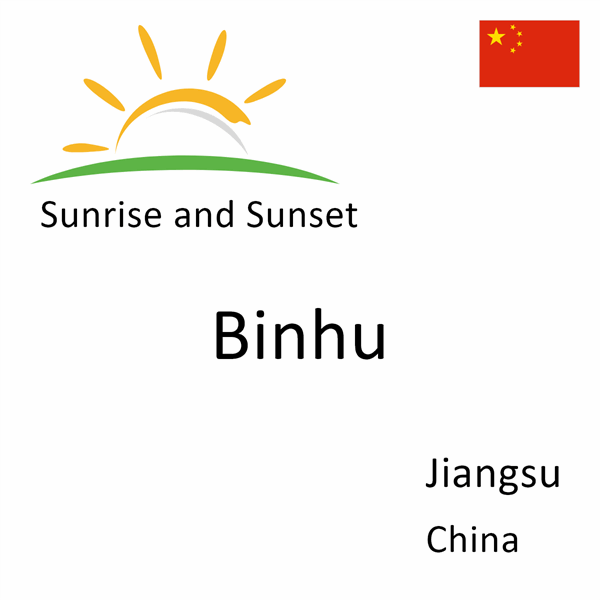 Sunrise and sunset times for Binhu, Jiangsu, China