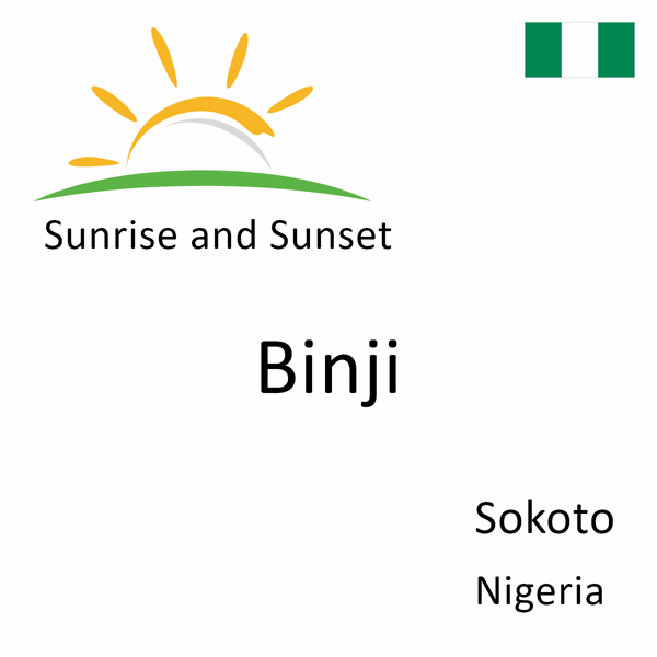 Sunrise and sunset times for Binji, Sokoto, Nigeria