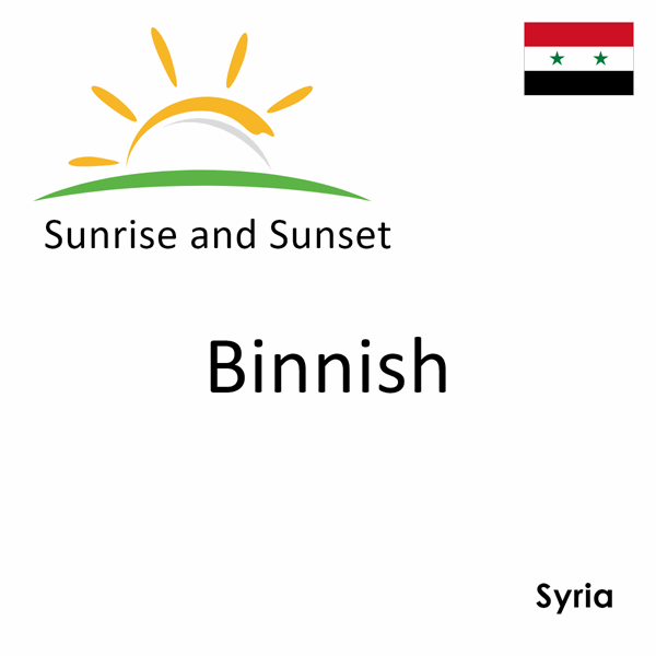 Sunrise and sunset times for Binnish, Syria