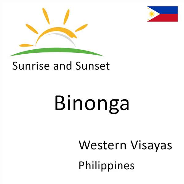 Sunrise and sunset times for Binonga, Western Visayas, Philippines