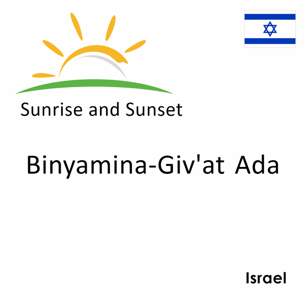 Sunrise and sunset times for Binyamina-Giv'at Ada, Israel