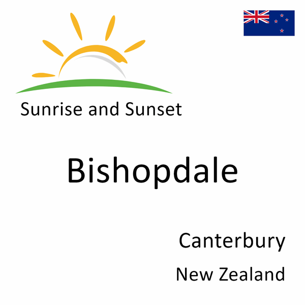 Sunrise and sunset times for Bishopdale, Canterbury, New Zealand