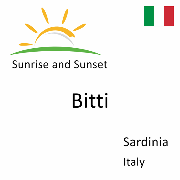 Sunrise and sunset times for Bitti, Sardinia, Italy