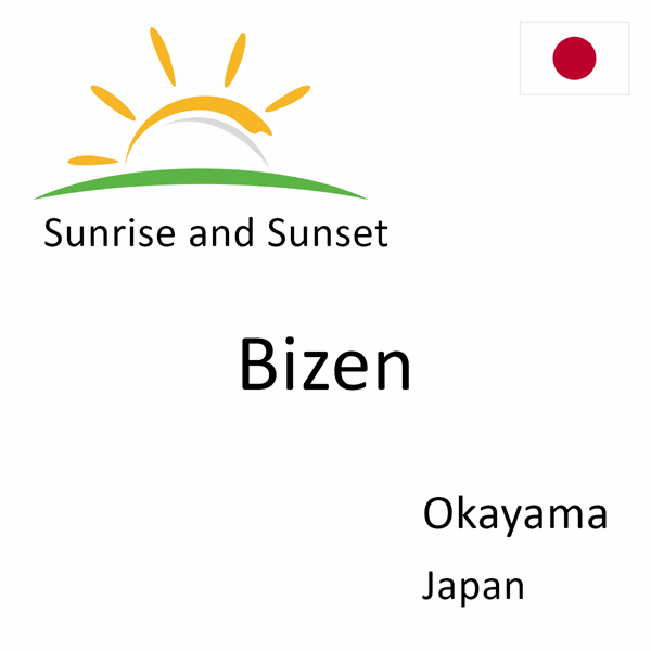 Sunrise and sunset times for Bizen, Okayama, Japan