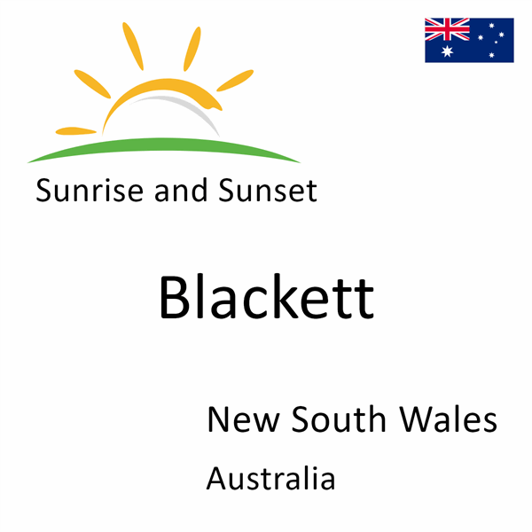 Sunrise and sunset times for Blackett, New South Wales, Australia