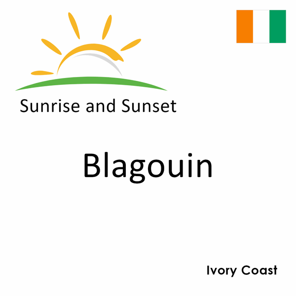 Sunrise and sunset times for Blagouin, Ivory Coast