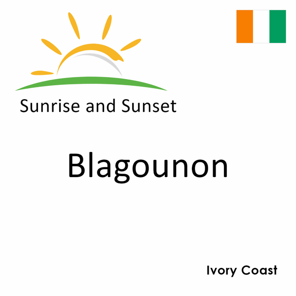 Sunrise and sunset times for Blagounon, Ivory Coast