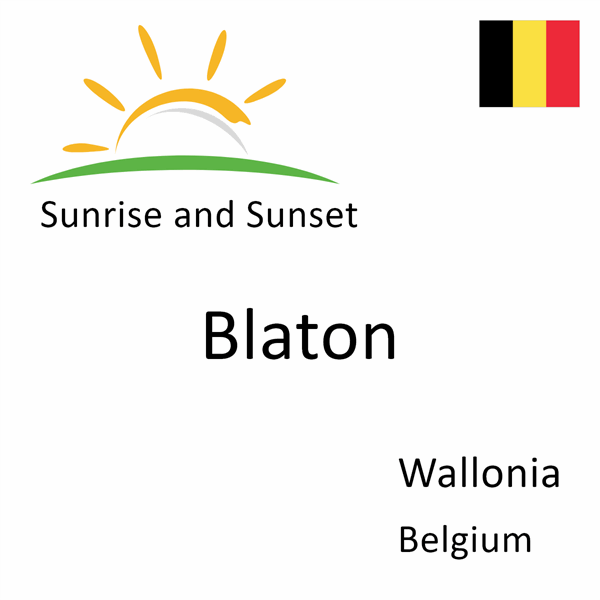 Sunrise and sunset times for Blaton, Wallonia, Belgium