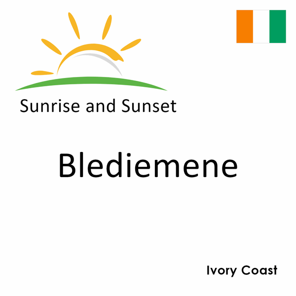 Sunrise and sunset times for Blediemene, Ivory Coast