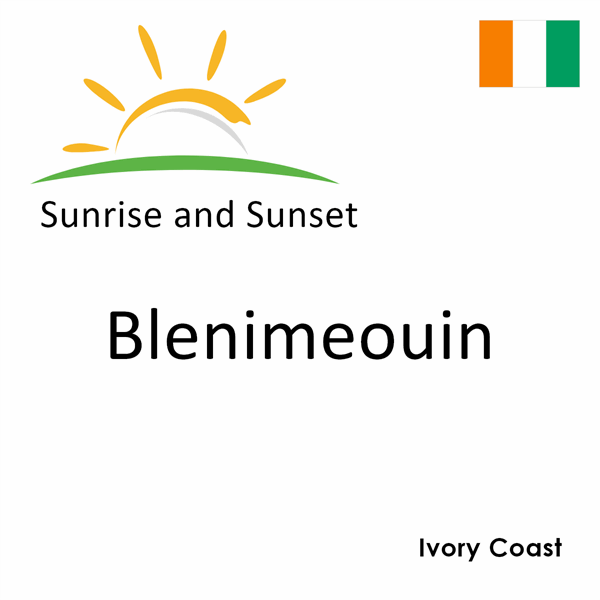 Sunrise and sunset times for Blenimeouin, Ivory Coast