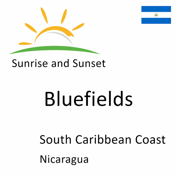 Sunrise and sunset times for Bluefields, South Caribbean Coast, Nicaragua