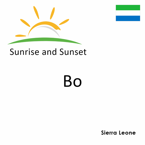 Sunrise and sunset times for Bo, Sierra Leone