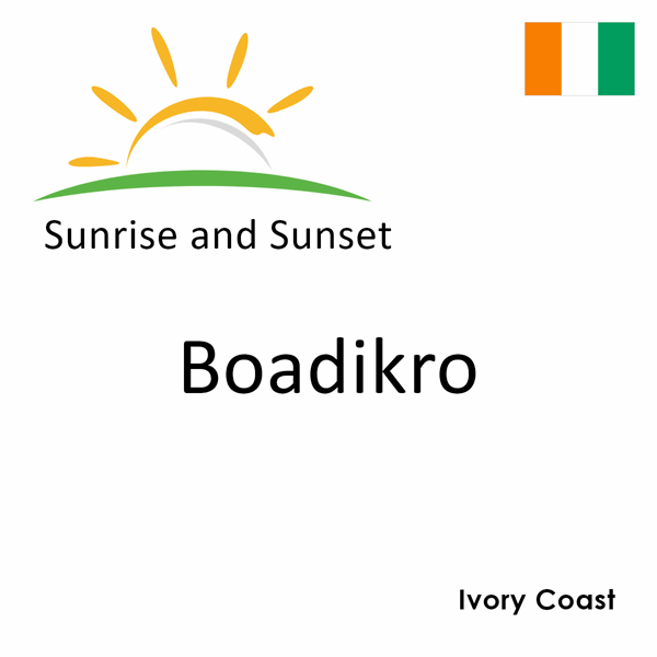 Sunrise and sunset times for Boadikro, Ivory Coast