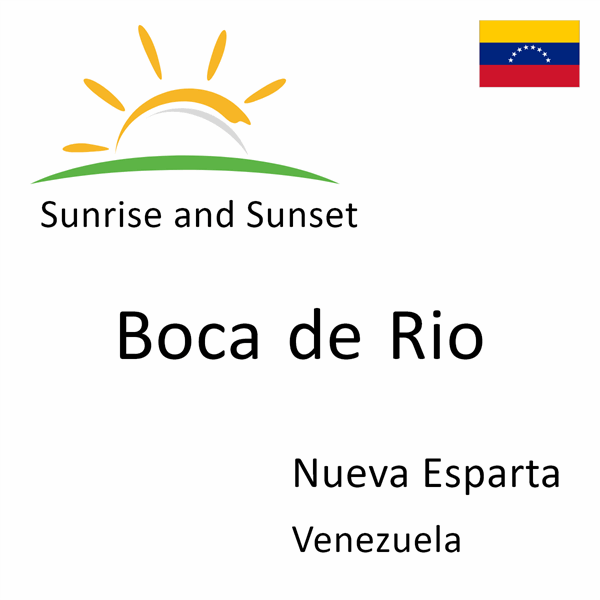 Sunrise and sunset times for Boca de Rio, Nueva Esparta, Venezuela