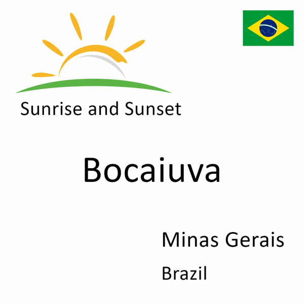 Sunrise and sunset times for Bocaiuva, Minas Gerais, Brazil