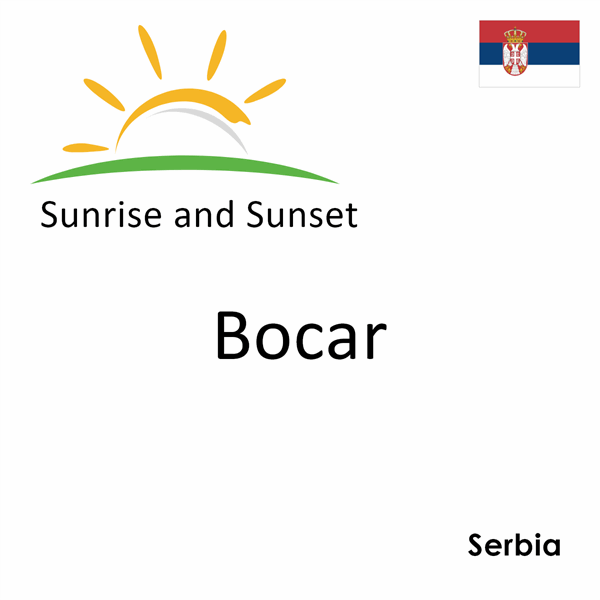 Sunrise and sunset times for Bocar, Serbia