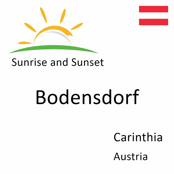 Sunrise and sunset times for Bodensdorf, Carinthia, Austria