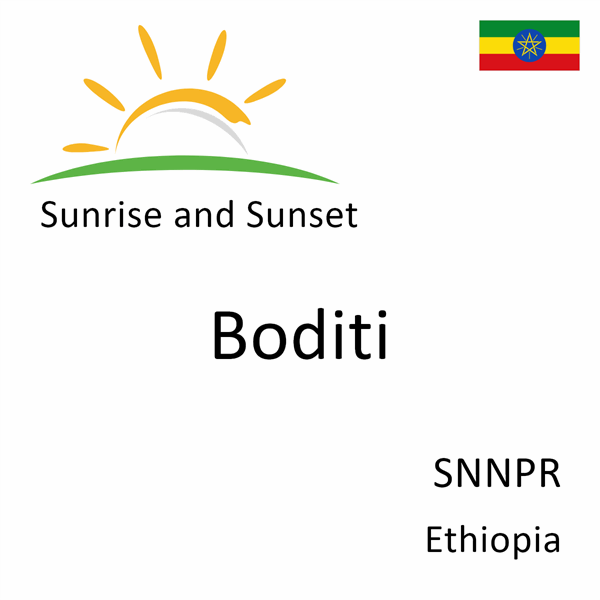 Sunrise and sunset times for Boditi, SNNPR, Ethiopia