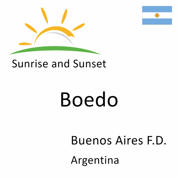 Sunrise and sunset times for Boedo, Buenos Aires F.D., Argentina