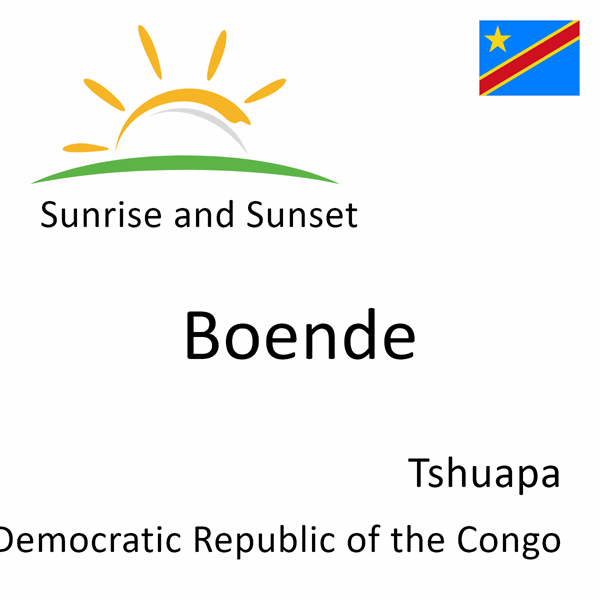 Sunrise and sunset times for Boende, Tshuapa, Democratic Republic of the Congo
