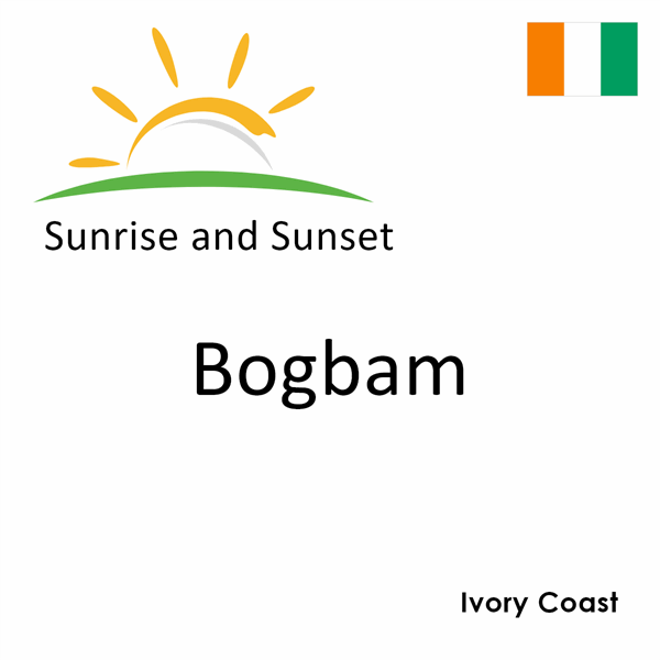 Sunrise and sunset times for Bogbam, Ivory Coast