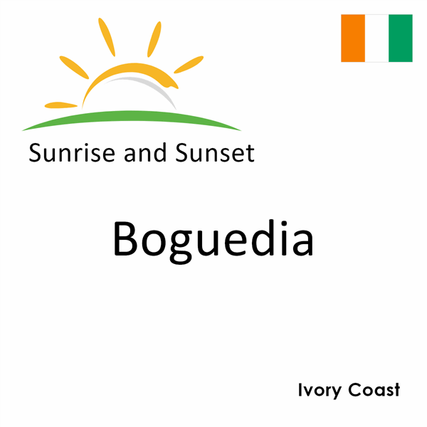 Sunrise and sunset times for Boguedia, Ivory Coast