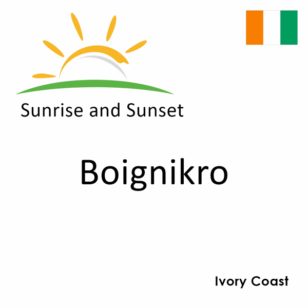 Sunrise and sunset times for Boignikro, Ivory Coast