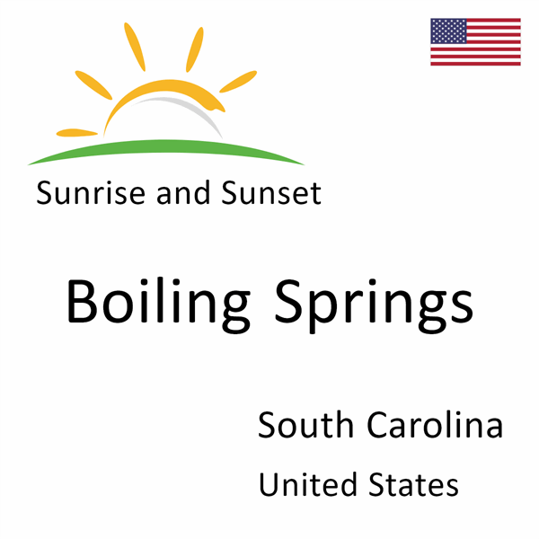 Sunrise and sunset times for Boiling Springs, South Carolina, United States