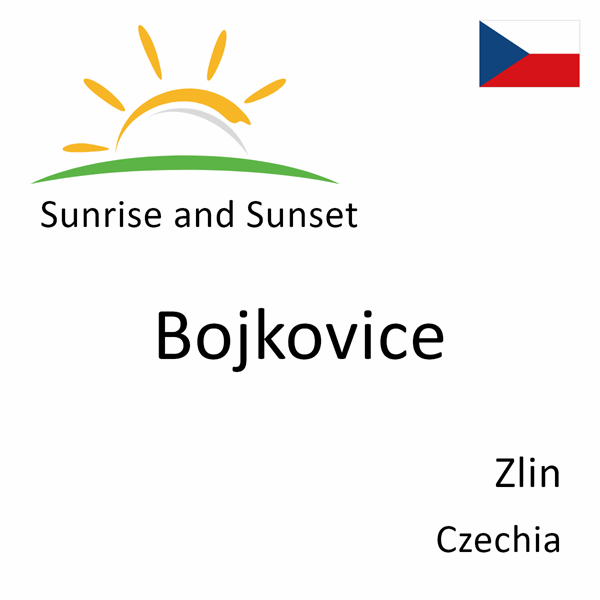 Sunrise and sunset times for Bojkovice, Zlin, Czechia
