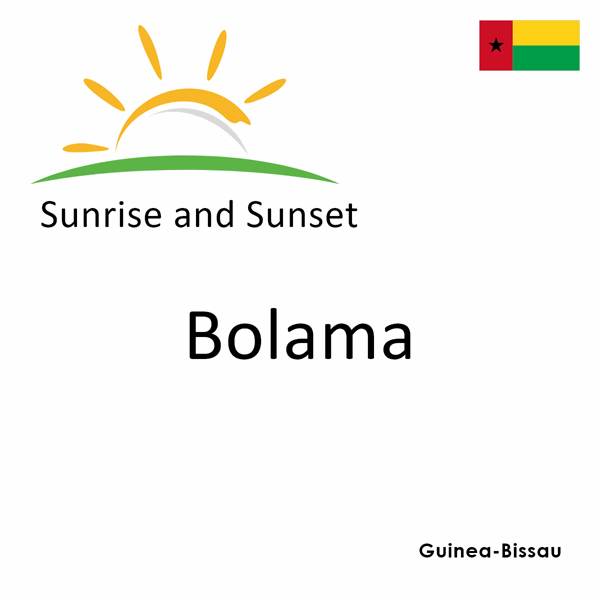 Sunrise and sunset times for Bolama, Guinea-Bissau
