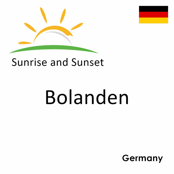 Sunrise and sunset times for Bolanden, Germany