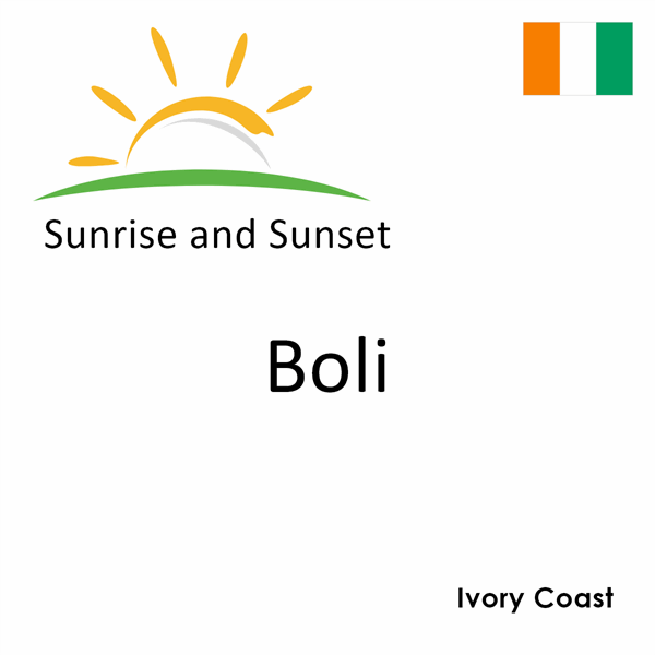 Sunrise and sunset times for Boli, Ivory Coast