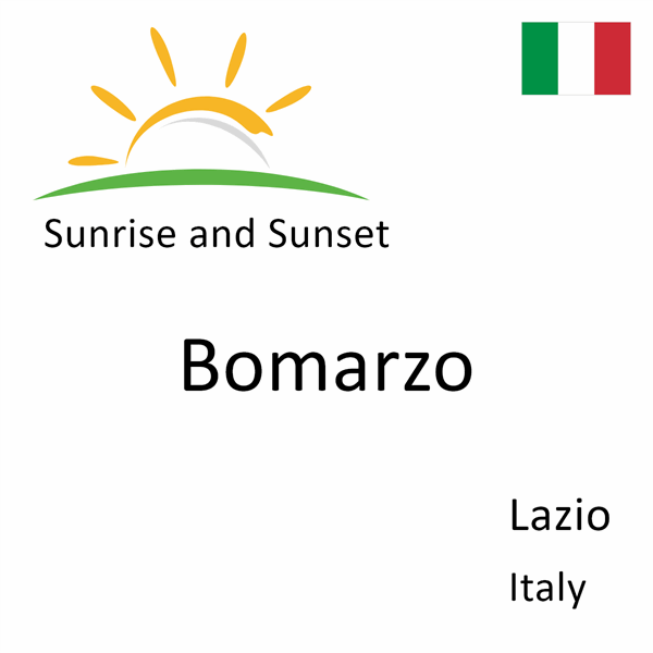 Sunrise and sunset times for Bomarzo, Lazio, Italy