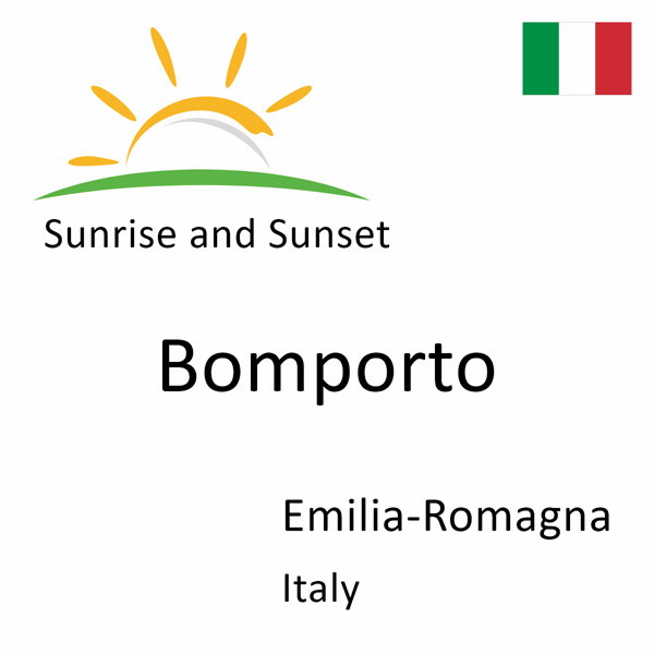 Sunrise and sunset times for Bomporto, Emilia-Romagna, Italy