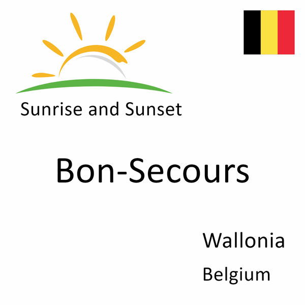 Sunrise and sunset times for Bon-Secours, Wallonia, Belgium