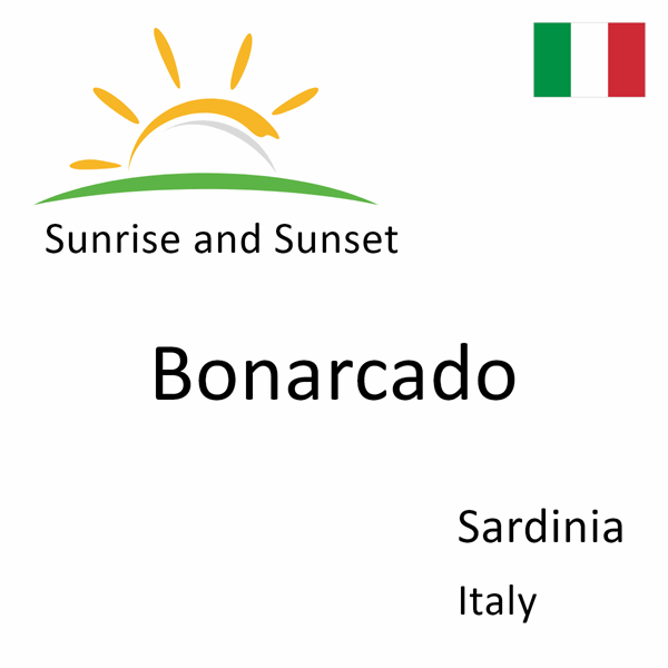 Sunrise and sunset times for Bonarcado, Sardinia, Italy