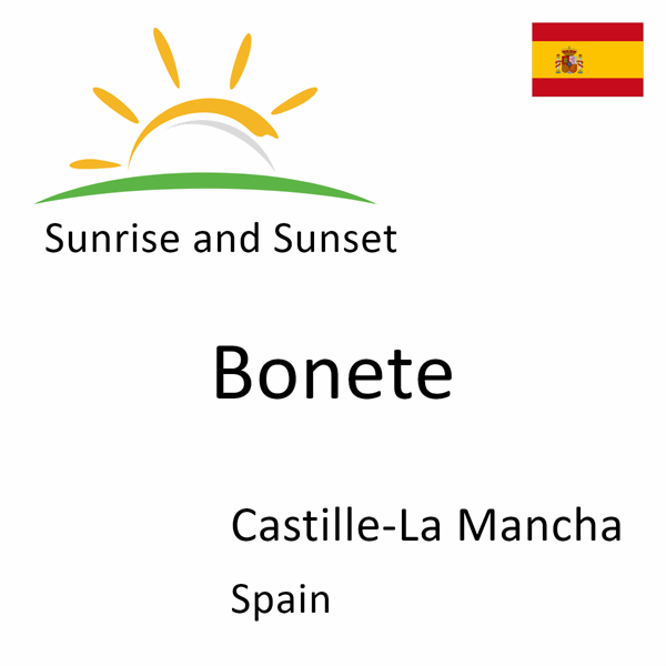 Sunrise and sunset times for Bonete, Castille-La Mancha, Spain