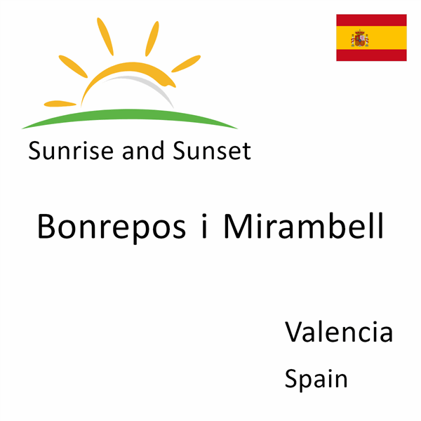 Sunrise and sunset times for Bonrepos i Mirambell, Valencia, Spain