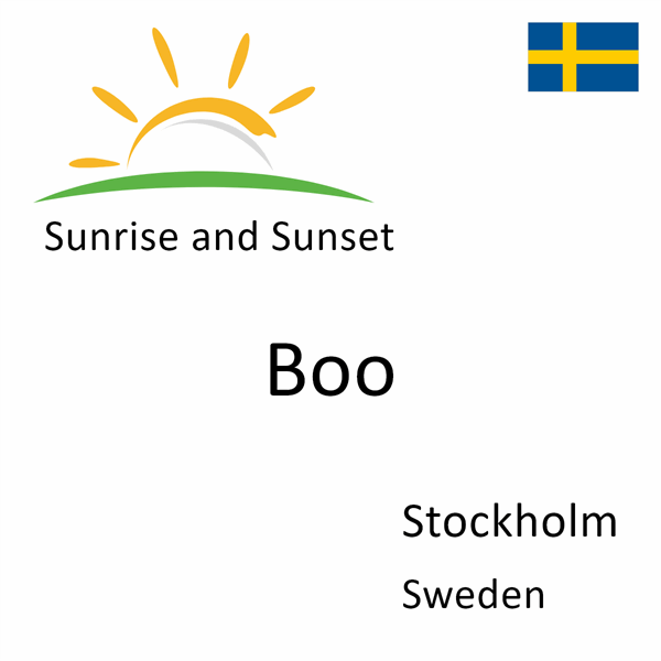 Sunrise and sunset times for Boo, Stockholm, Sweden