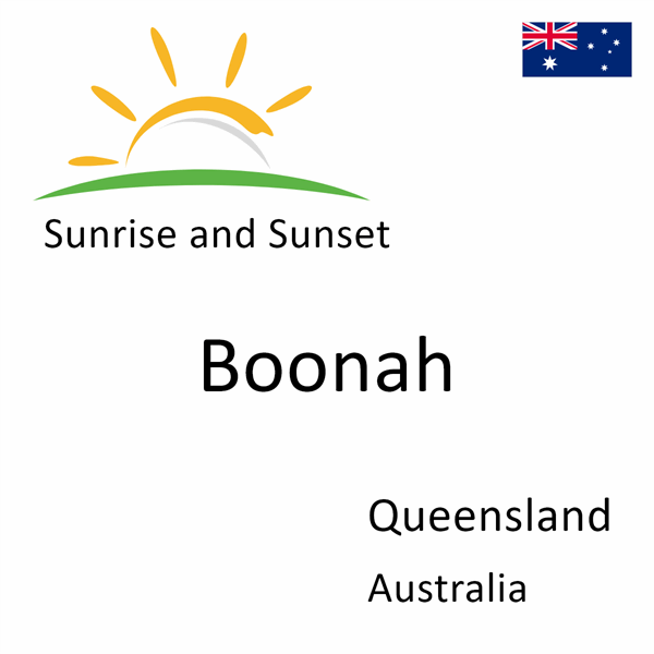 Sunrise and sunset times for Boonah, Queensland, Australia