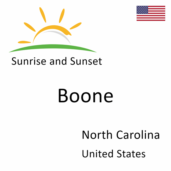 Sunrise and sunset times for Boone, North Carolina, United States