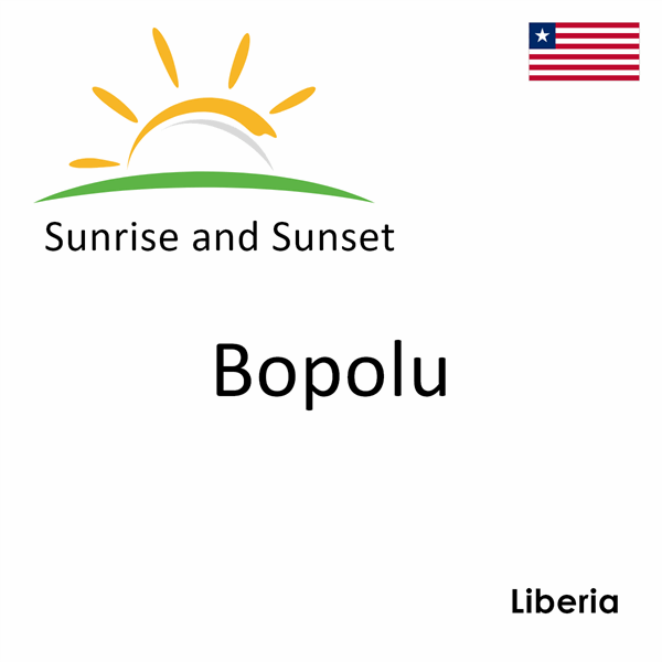 Sunrise and sunset times for Bopolu, Liberia