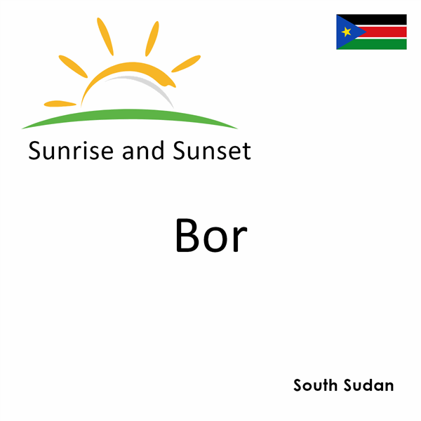 Sunrise and sunset times for Bor, South Sudan