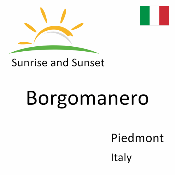 Sunrise and sunset times for Borgomanero, Piedmont, Italy
