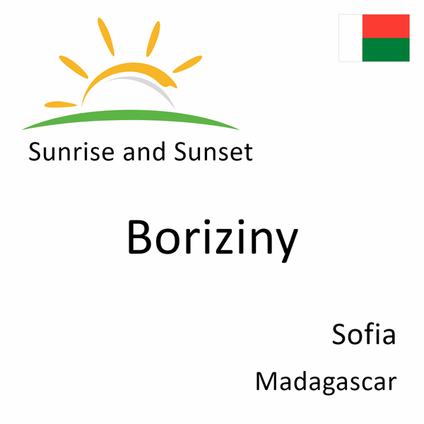 Sunrise and sunset times for Boriziny, Sofia, Madagascar