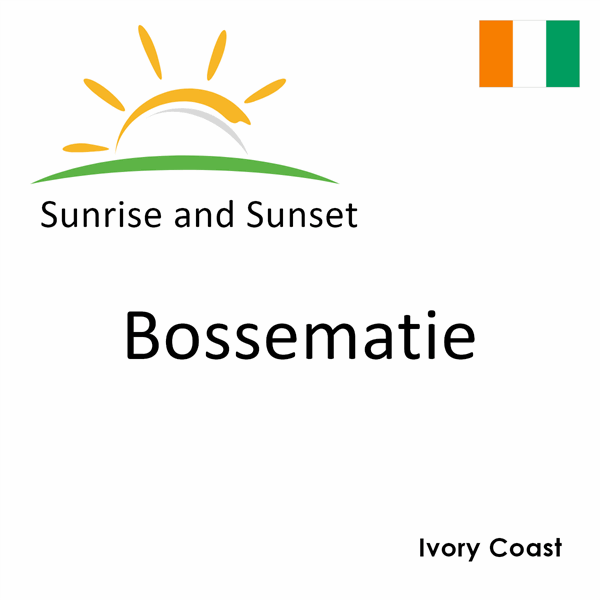 Sunrise and sunset times for Bossematie, Ivory Coast